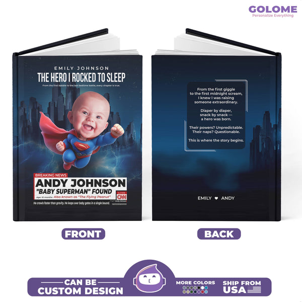 Personalized Baby Superman Notebook – Custom Hero Journal with Baby Photo & Name